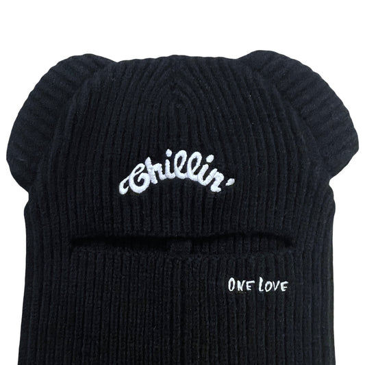 KNIT BALACLAVA "BLACK CAT"- BLACK
