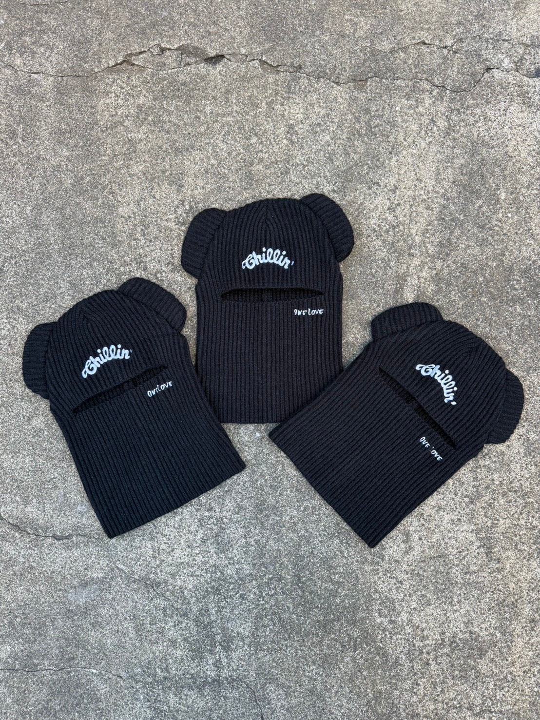 KNIT BALACLAVA "BLACK CAT"- BLACK