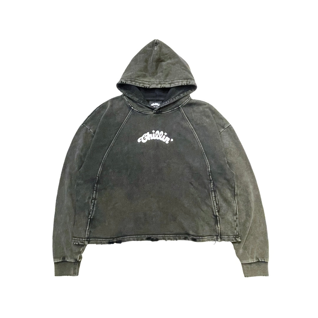 CROPPED HOODIE - BLACK