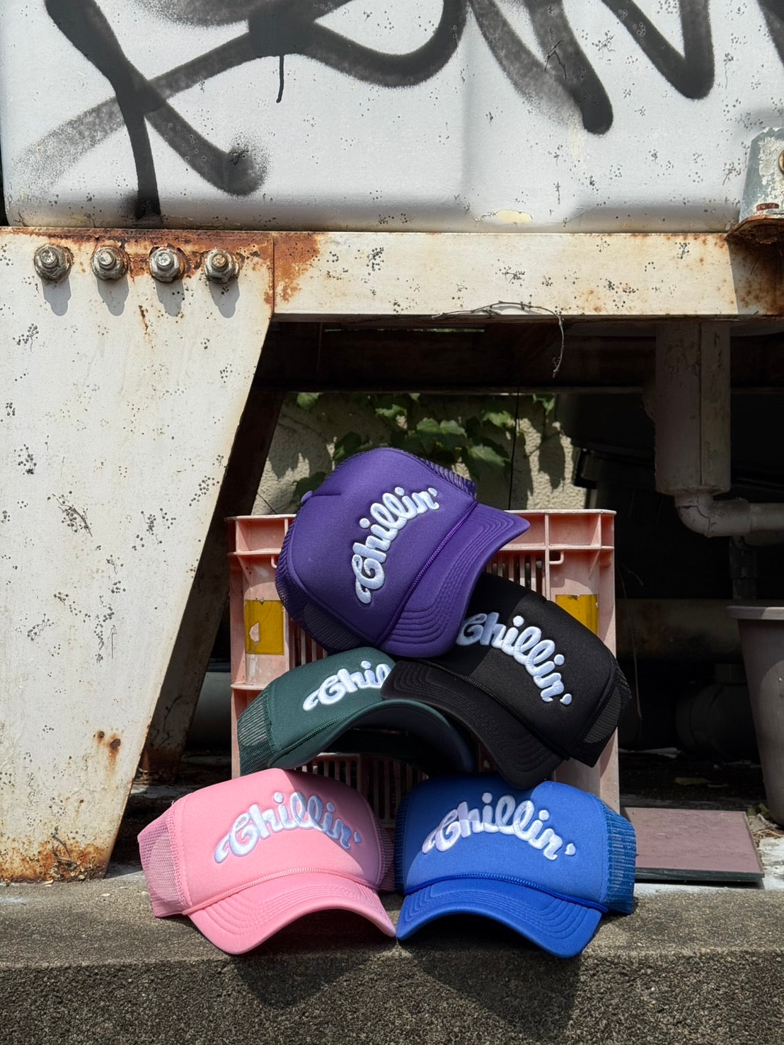 LOGO 5PANEL MESH CAP - PINK