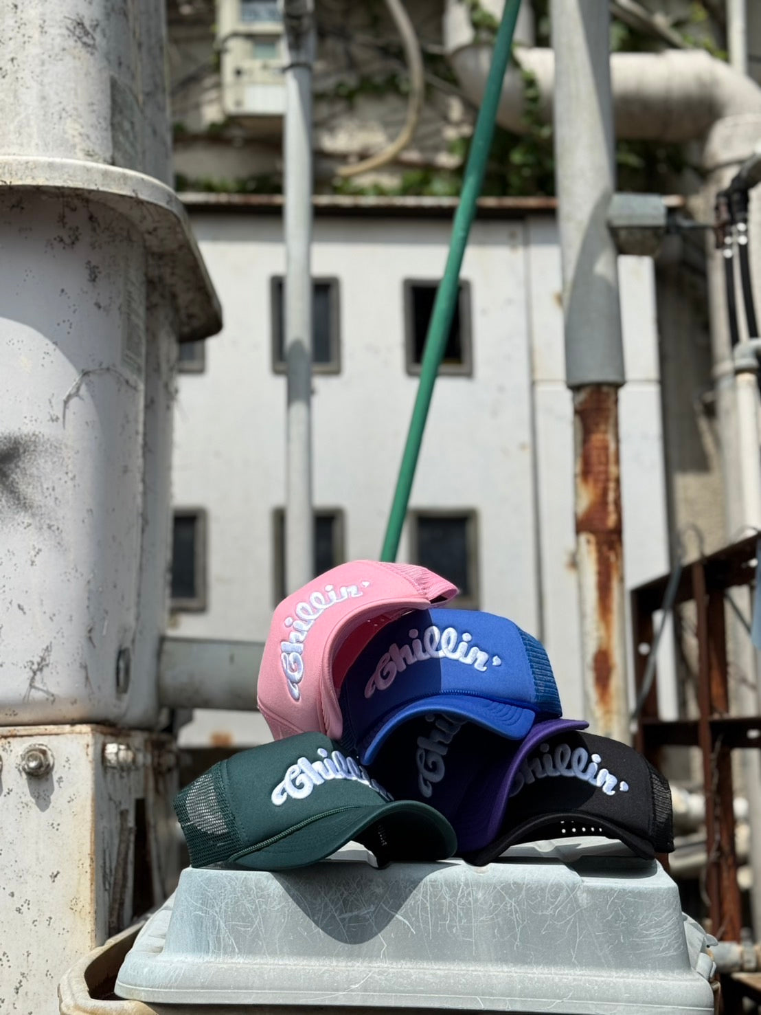 LOGO 5PANEL MESH CAP - PINK