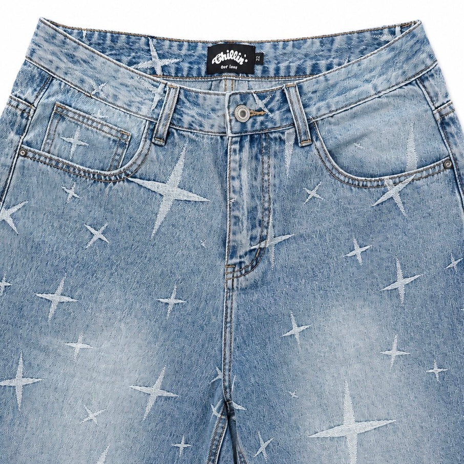 STAR DENIM SHORTS