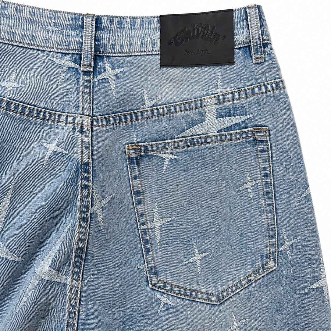 STAR DENIM SHORTS