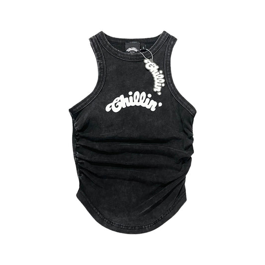 Women's MINI LOGO TANK TOP - BLACK