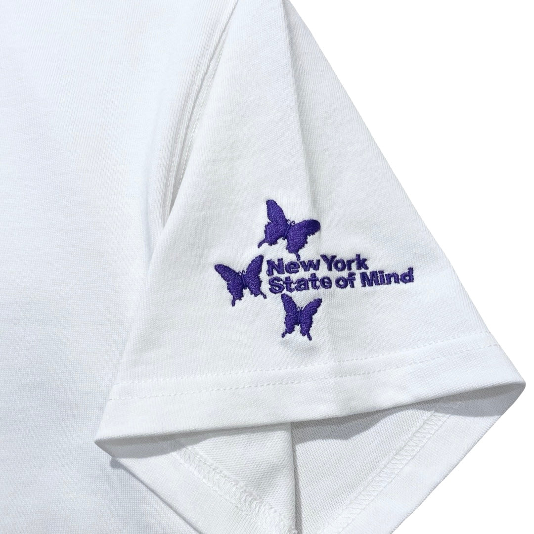 NY BUTTERFLY S/S TEE - WHITE / PURPLE