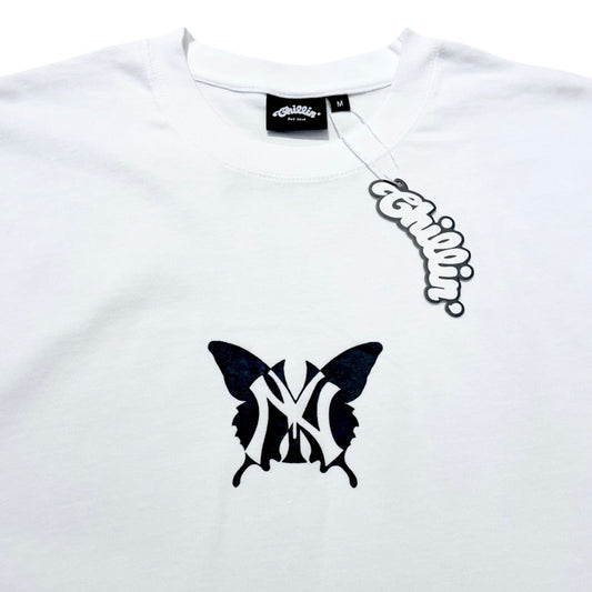 NY BUTTERFLY S/S TEE - WHITE / BLACK