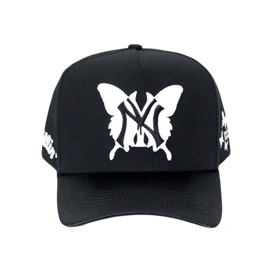 NY BUTTERFLY SHINY CAP - BLACK
