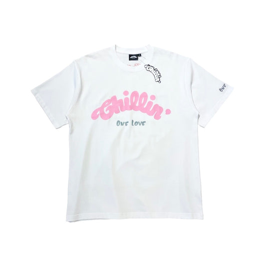 BIG LOGO S/S TEE - WHITE / PINK