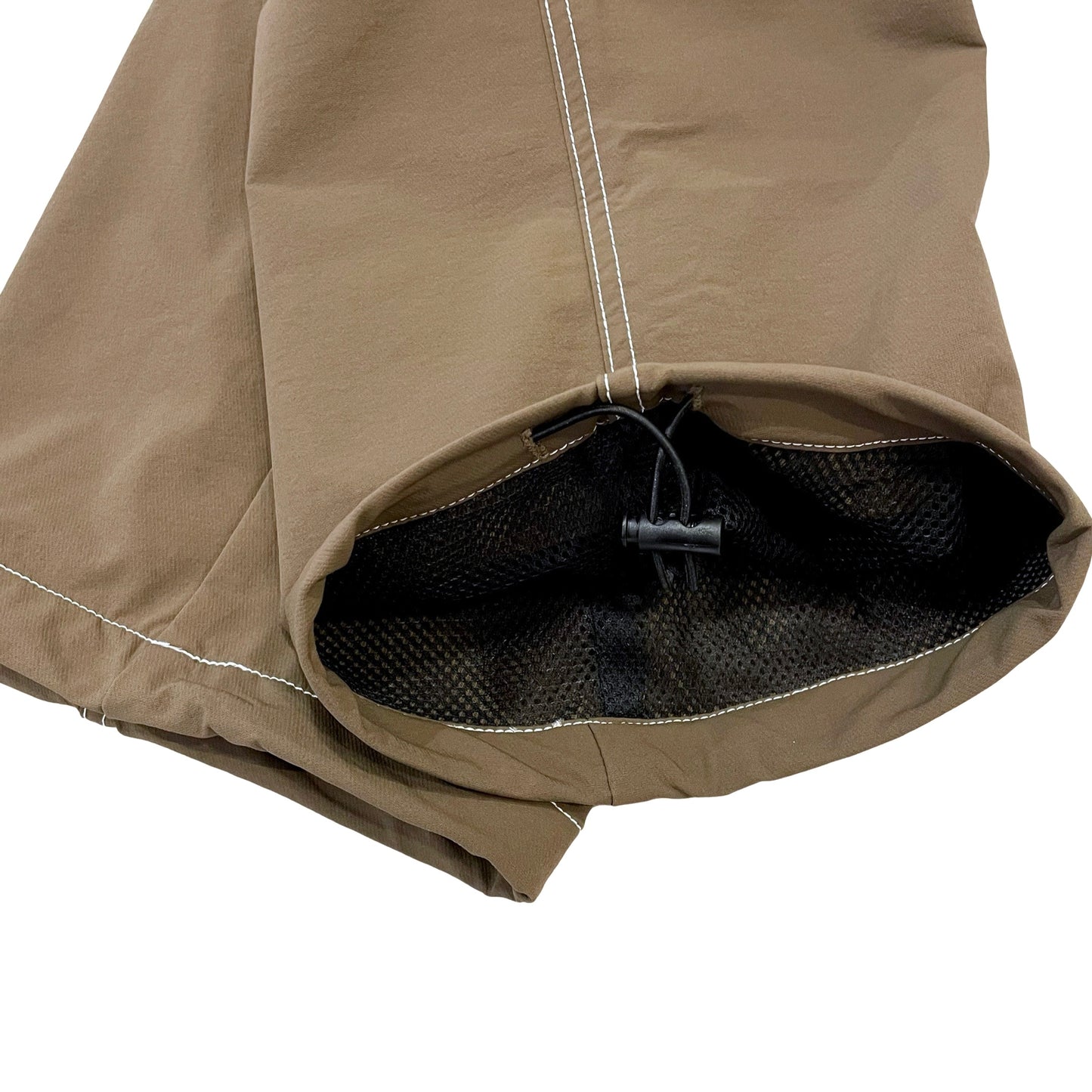 NYLON  STRETCH PANTS - BROWN