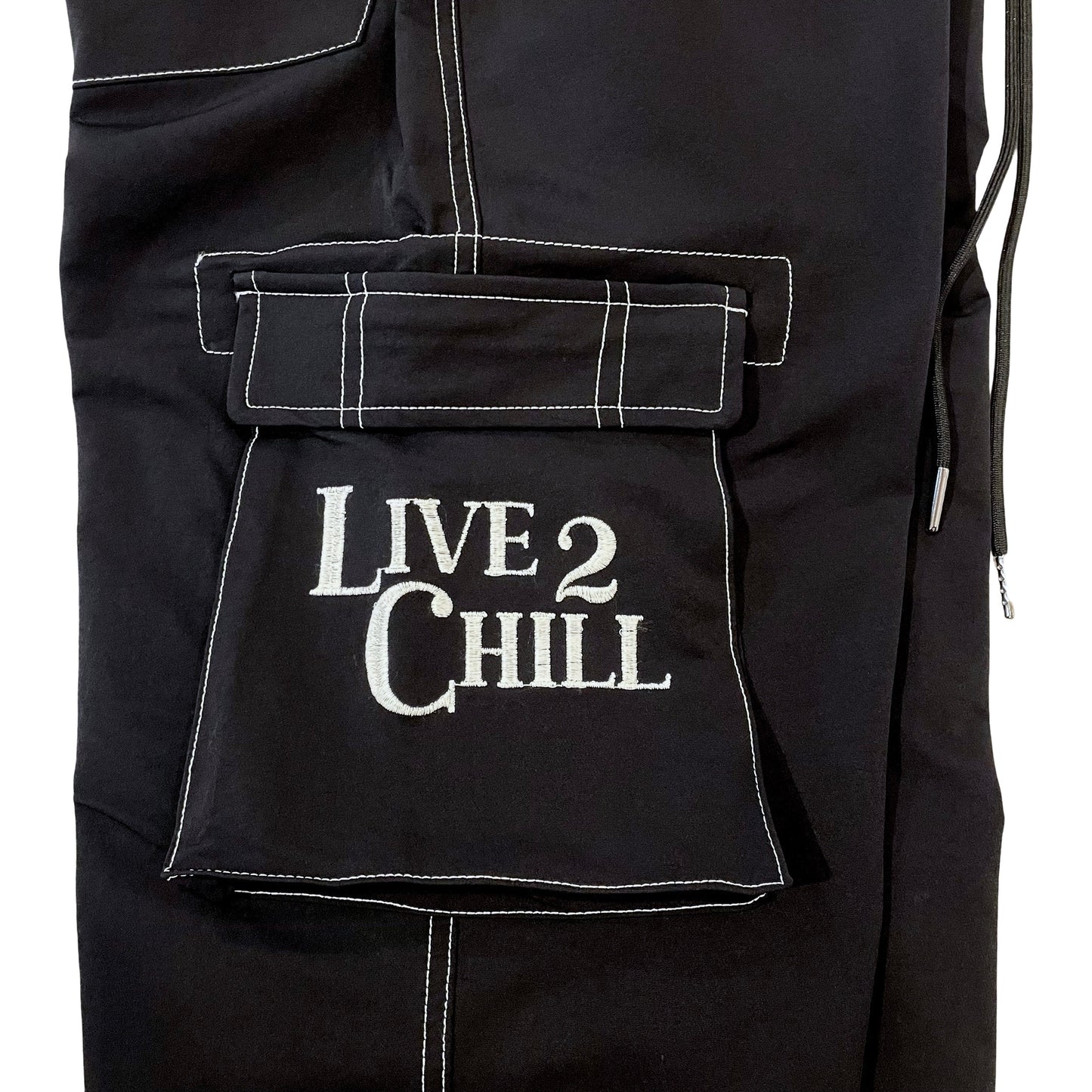 NYLON STRETCH PANTS - BLACK