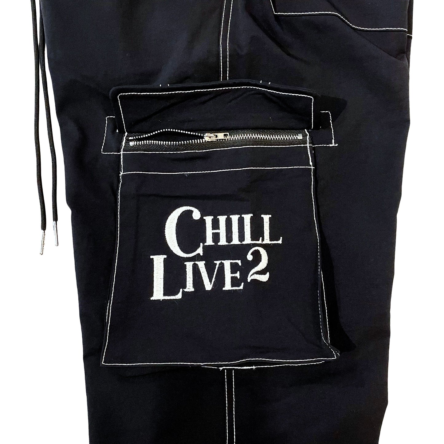 NYLON STRETCH PANTS - BLACK