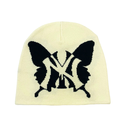 NY BUTTERFLY BEANIE - BLACK