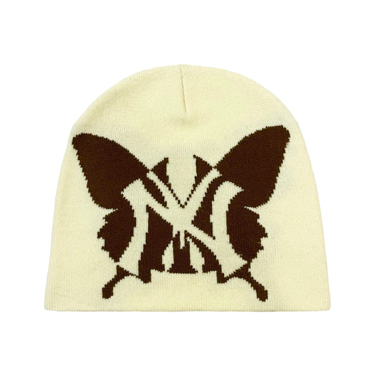 NY BUTTERFLY BEANIE - BROWN