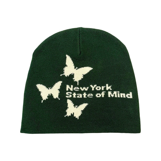 NY BUTTERFLY BEANIE - GREEN