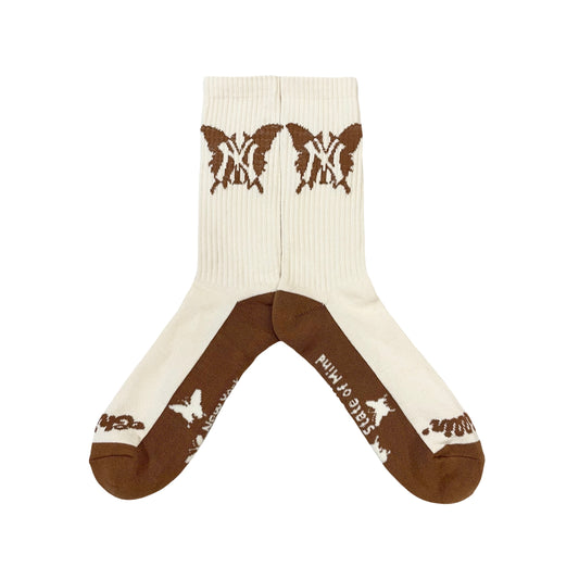 NY BUTTERFLY SOCKS - BROWN
