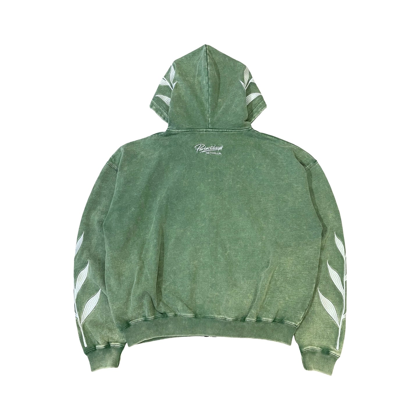 "DOVE" PIGMENT ZIP HOODIE - GREEN