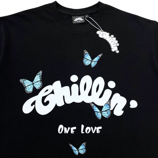 BIG LOGO BUTTERFLY S/S TEE - BLACK / MINT