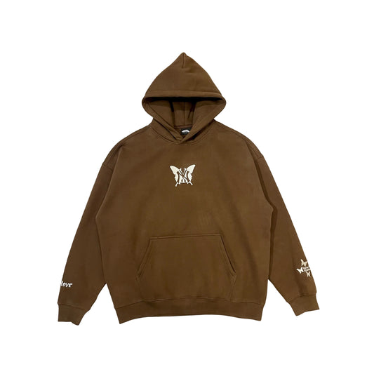 NY BUTTERFLY HOODIE - BROWN