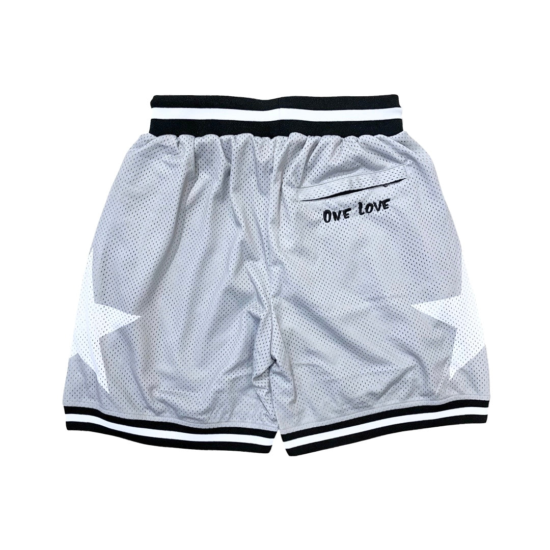 BASKETBALL STAR SHORTS - GREY / BLACK