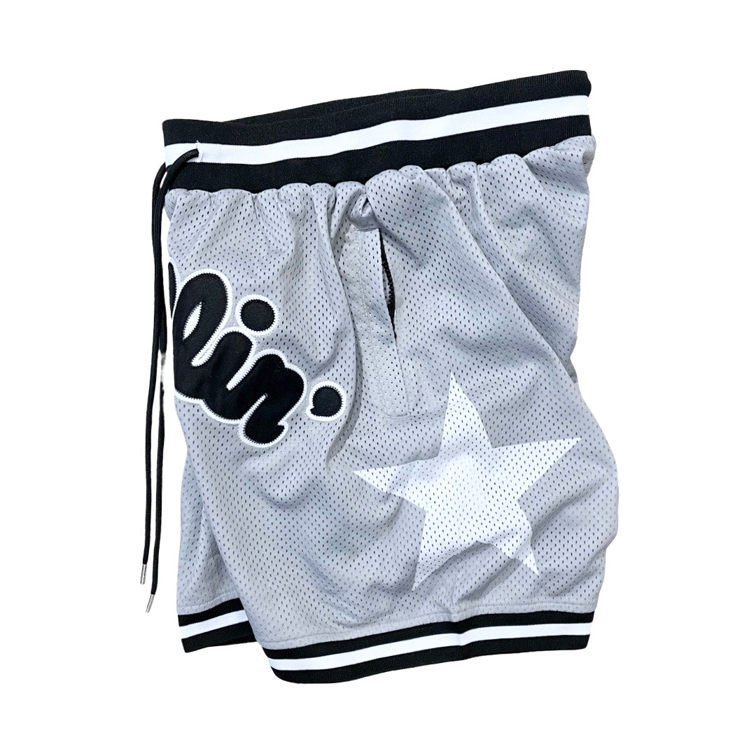 BASKETBALL STAR SHORTS - GREY / BLACK