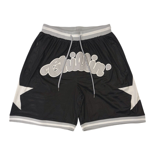 BASKETBALL STAR SHORTS - GREY / BLACK