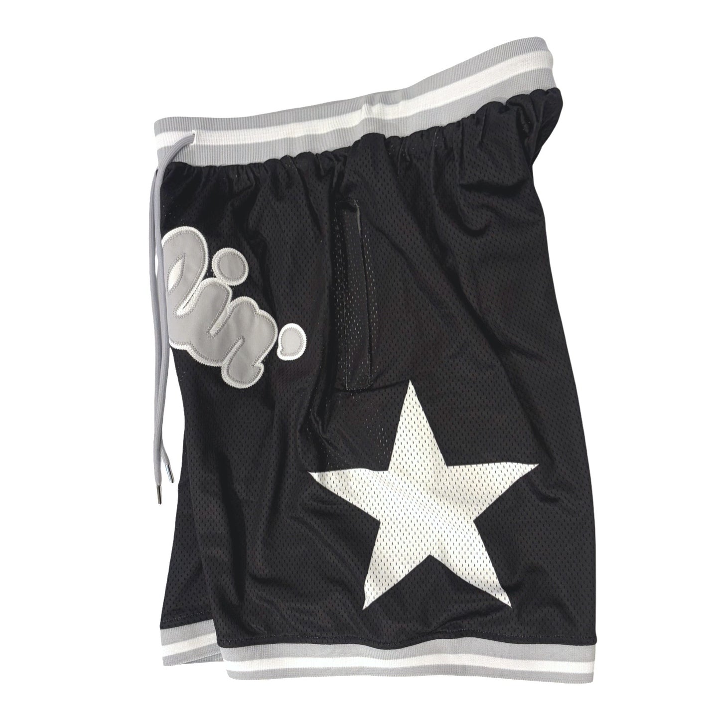 BASKETBALL STAR SHORTS - GREY / BLACK