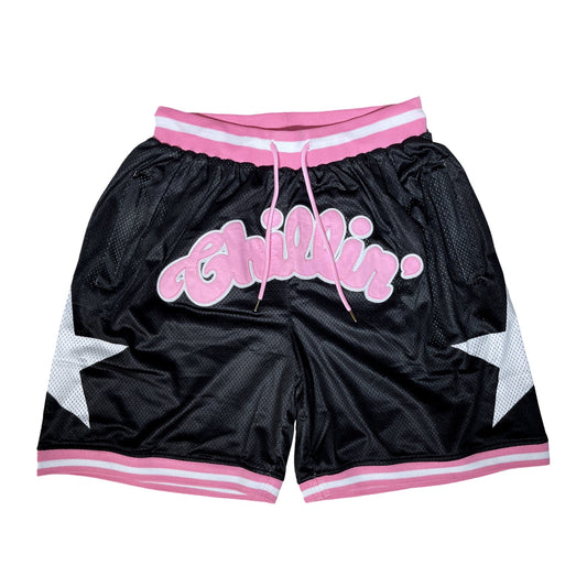 BASKETBALL STAR SHORTS - PINK