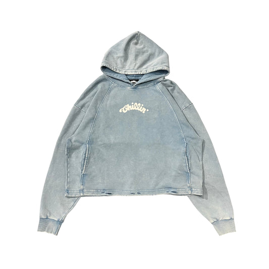 CROPPED HOODIE - BLUE