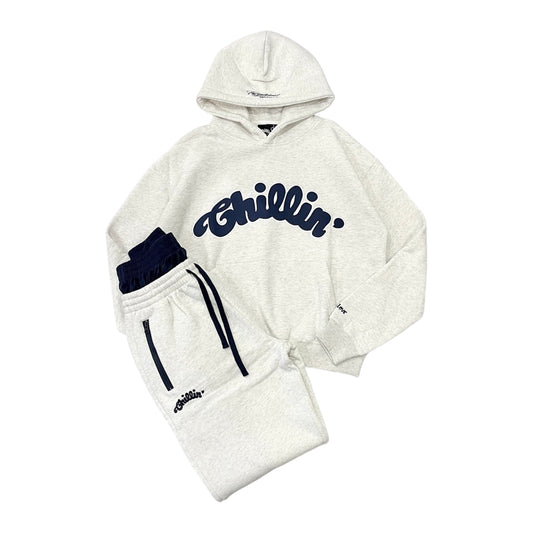 BIG LOGO LAYERED  SWEAT SET- GREY