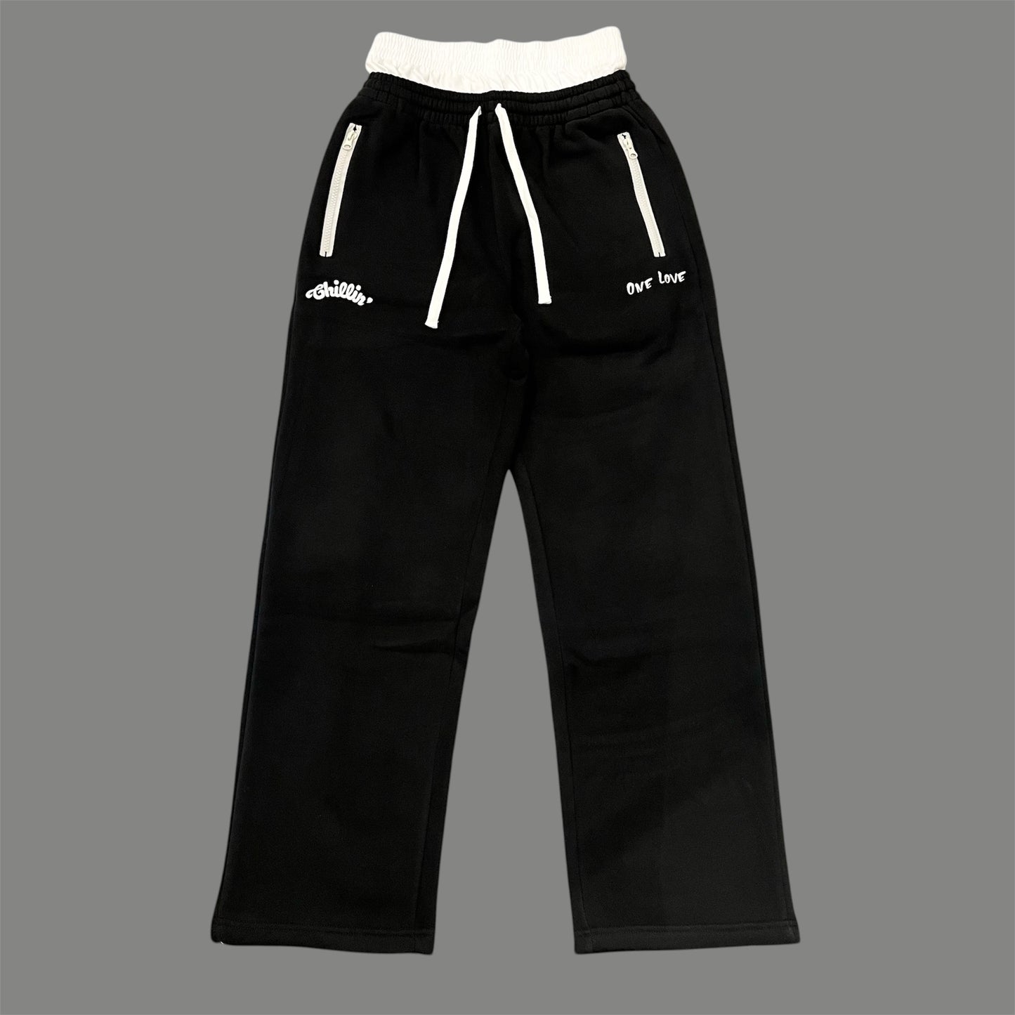 BIG LOGO LAYERED  SWEAT SET- BLACK
