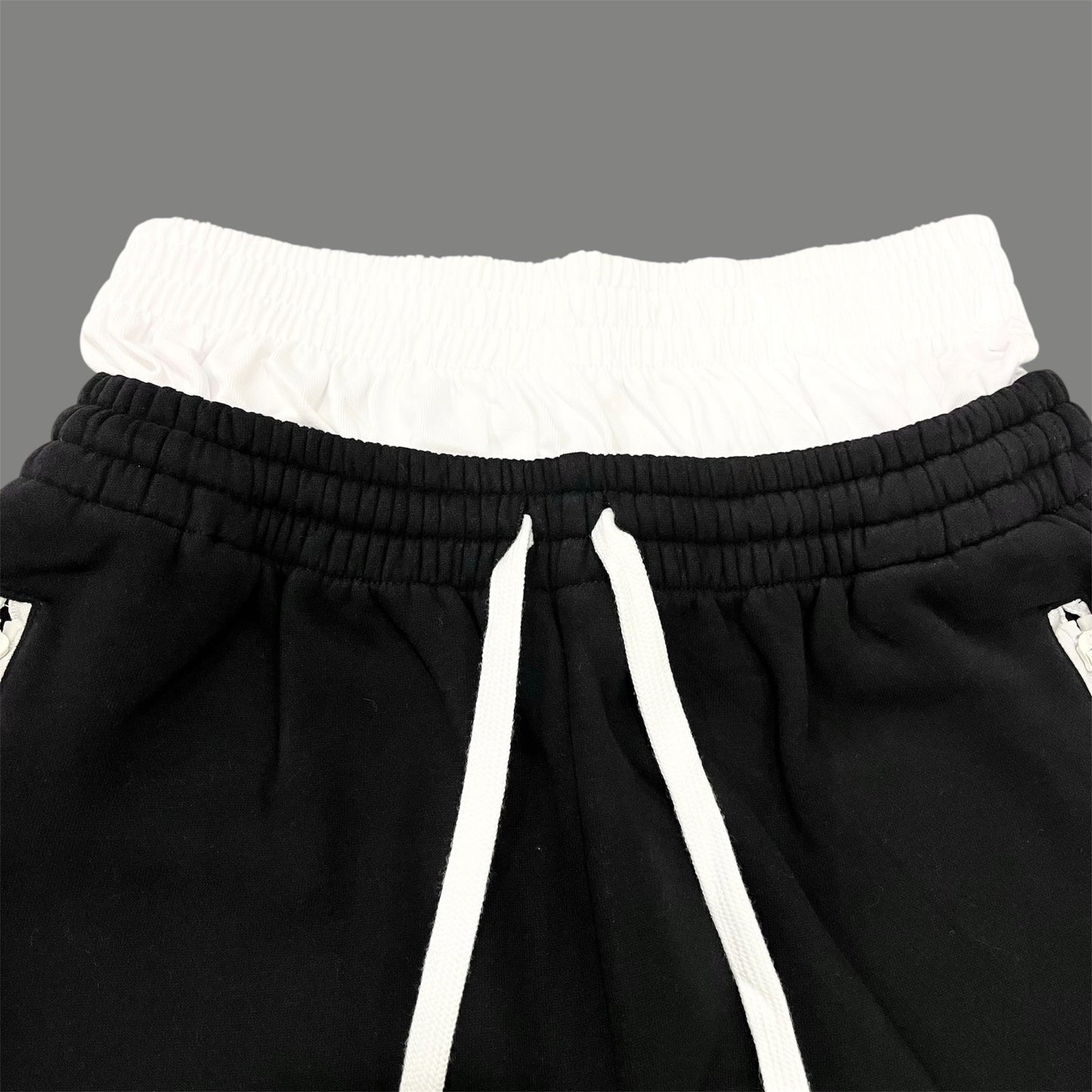 BIG LOGO LAYERED  SWEAT SET- BLACK
