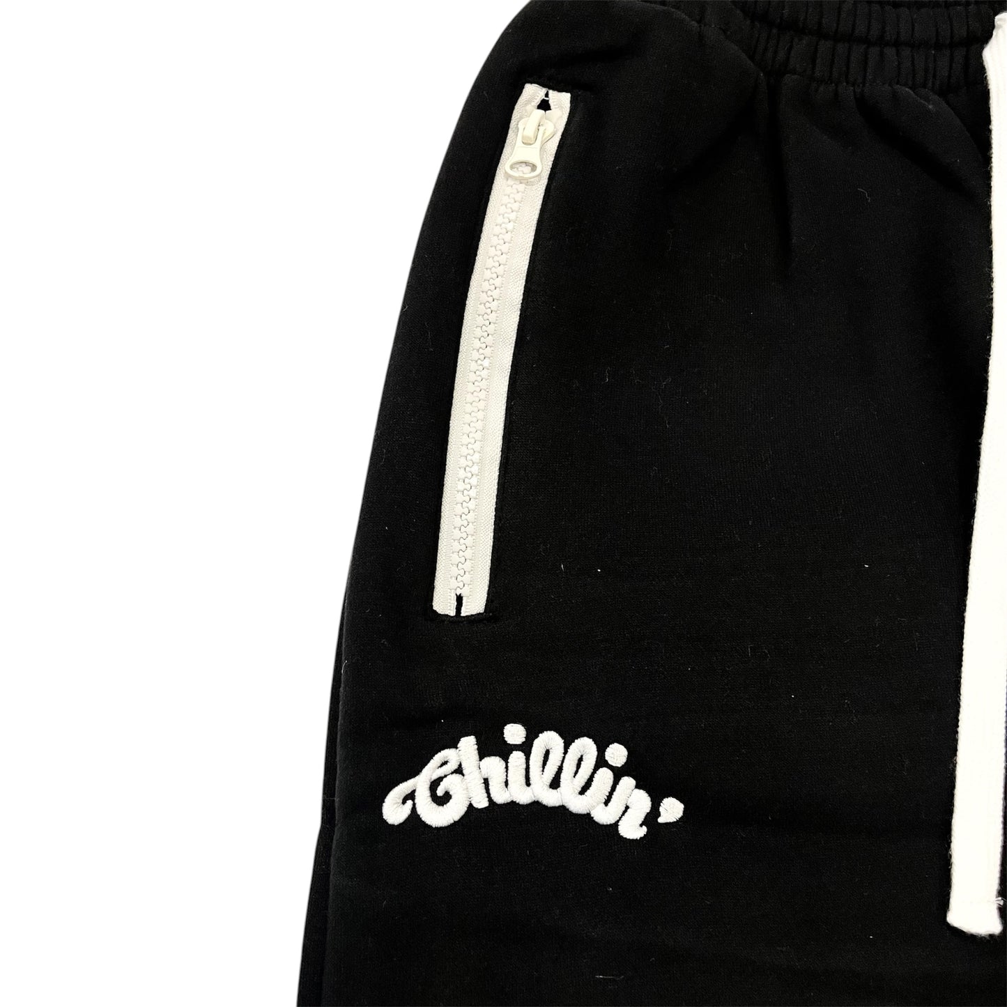 BIG LOGO LAYERED  SWEAT SET- BLACK