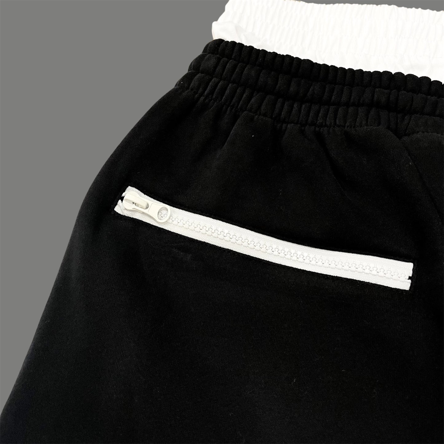 BIG LOGO LAYERED  SWEAT SET- BLACK