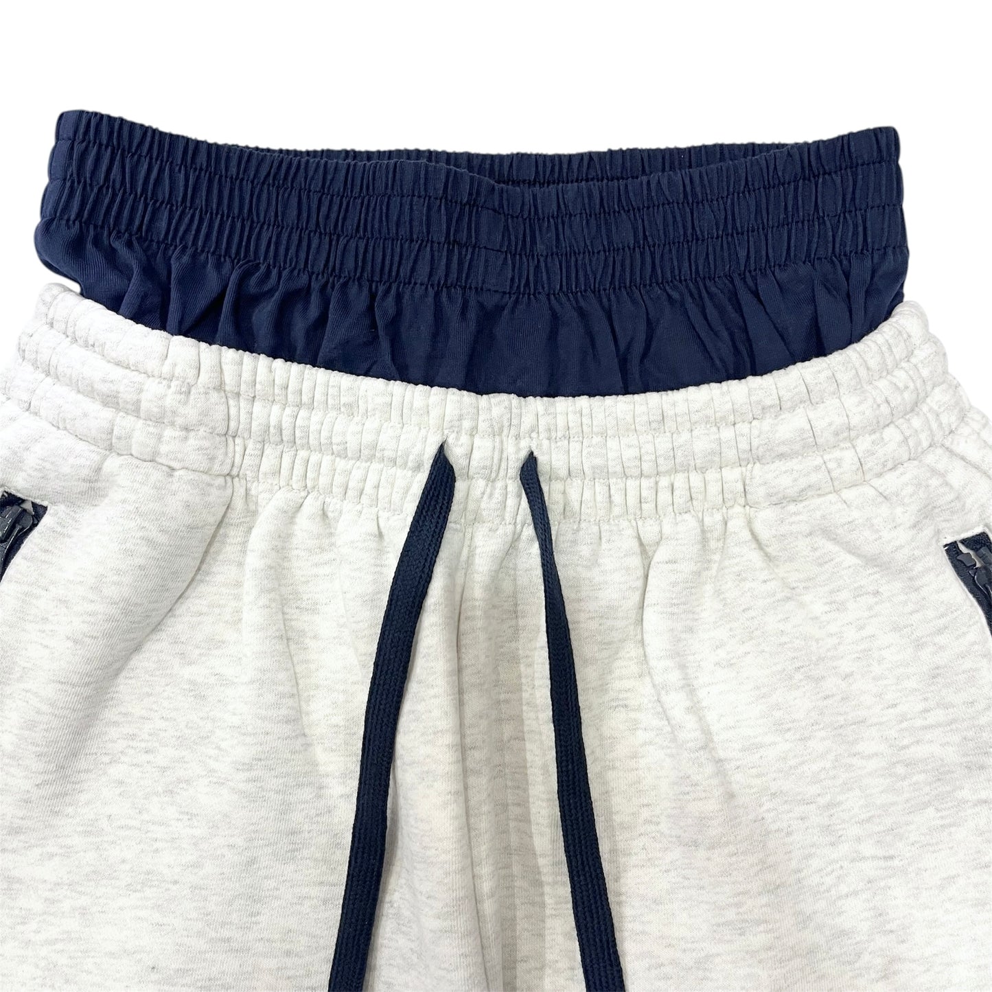 BIG LOGO LAYERED  SWEAT SET- GREY