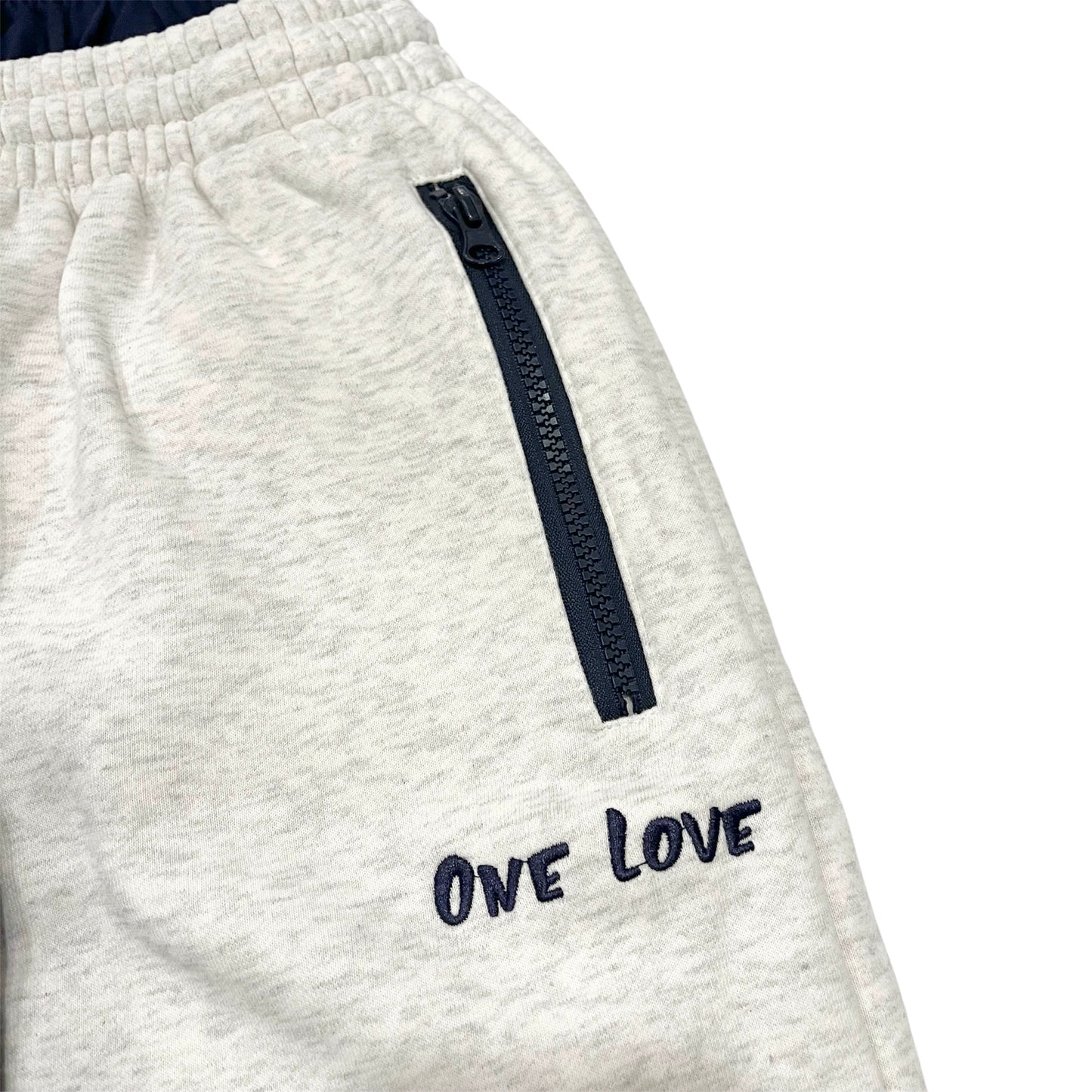 BIG LOGO LAYERED  SWEAT SET- GREY