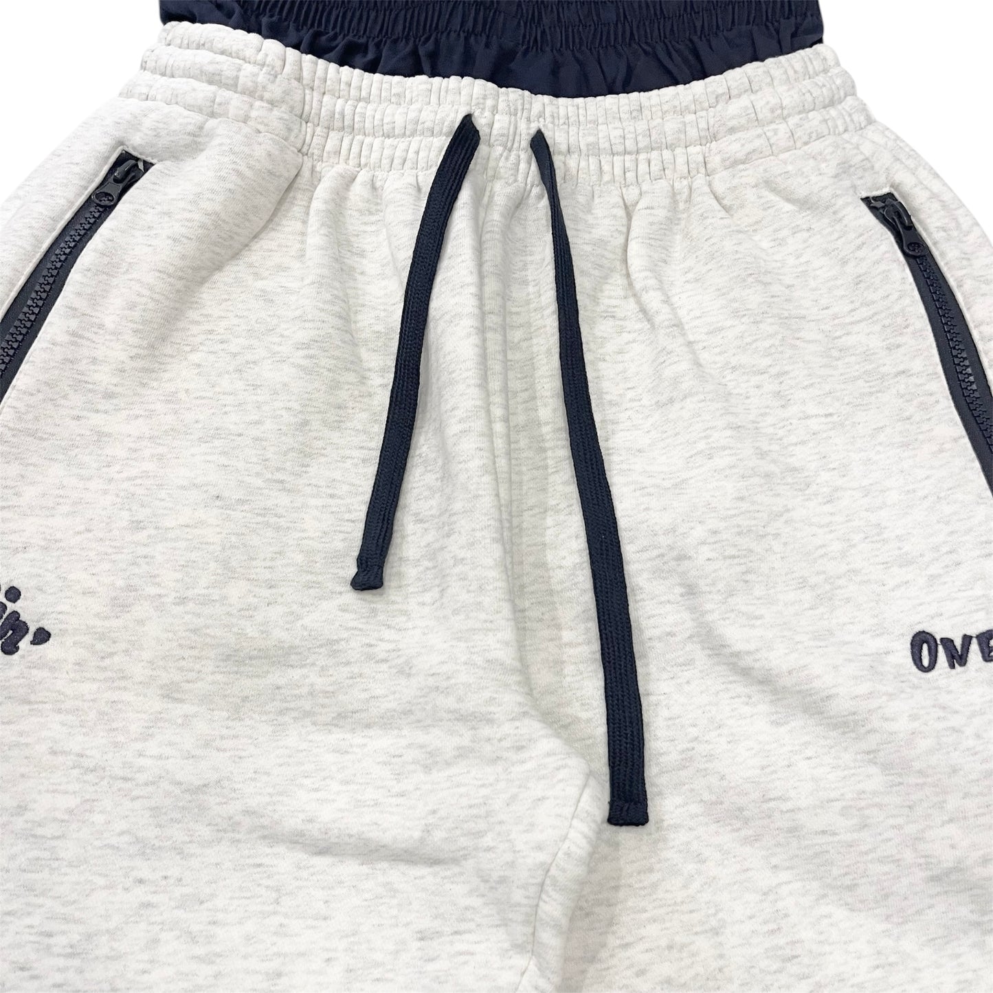BIG LOGO LAYERED  SWEAT SET- GREY