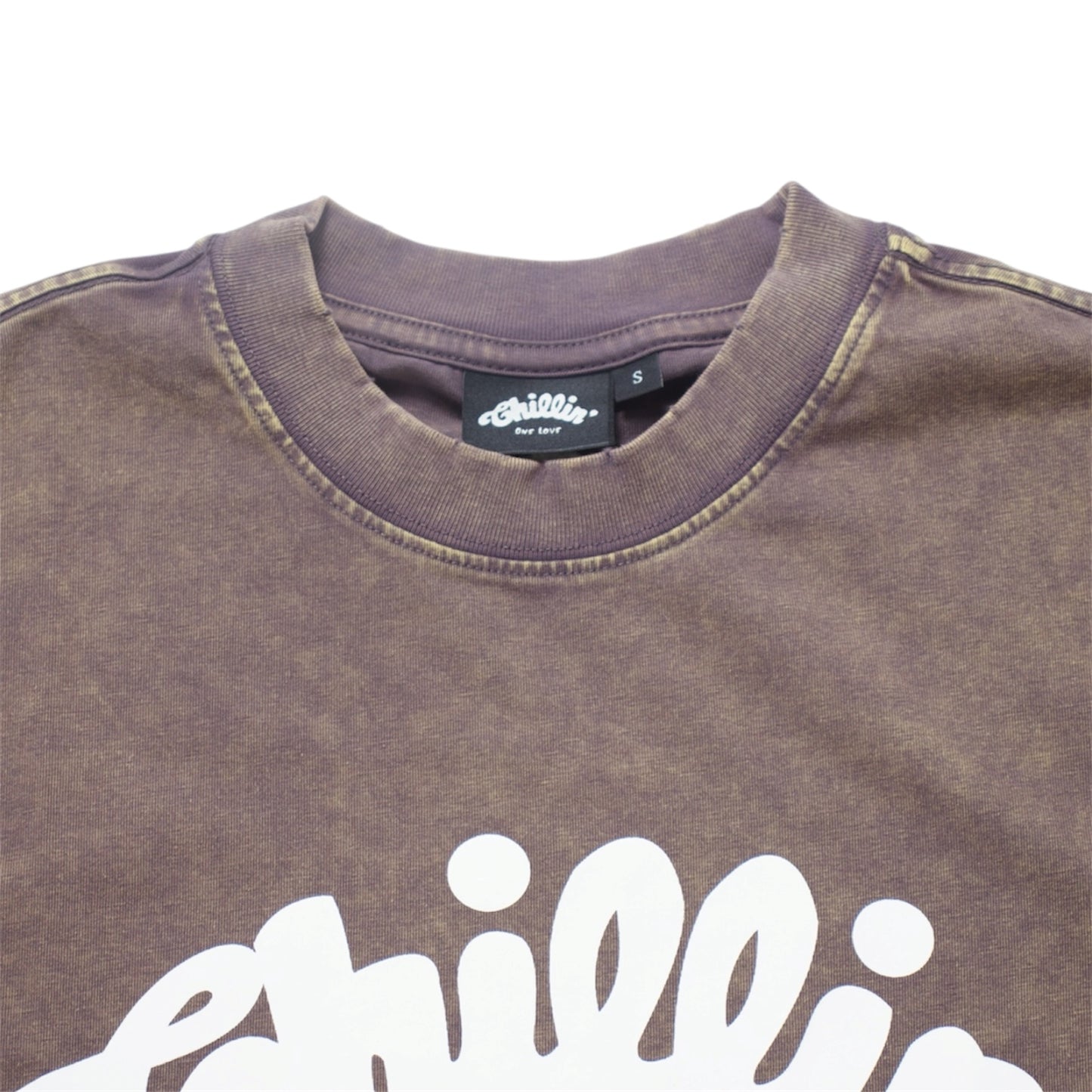 Women's BIG LOGO CROPPED PIGMENT S/S TEE -BROWN