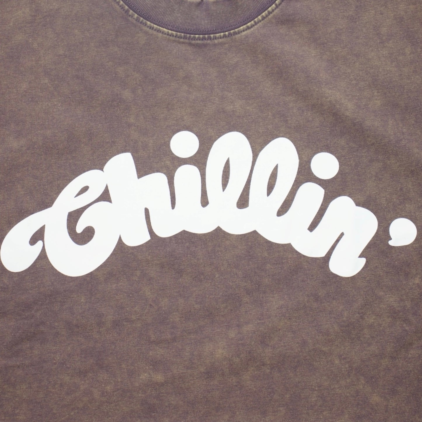 Women's BIG LOGO CROPPED PIGMENT S/S TEE -BROWN