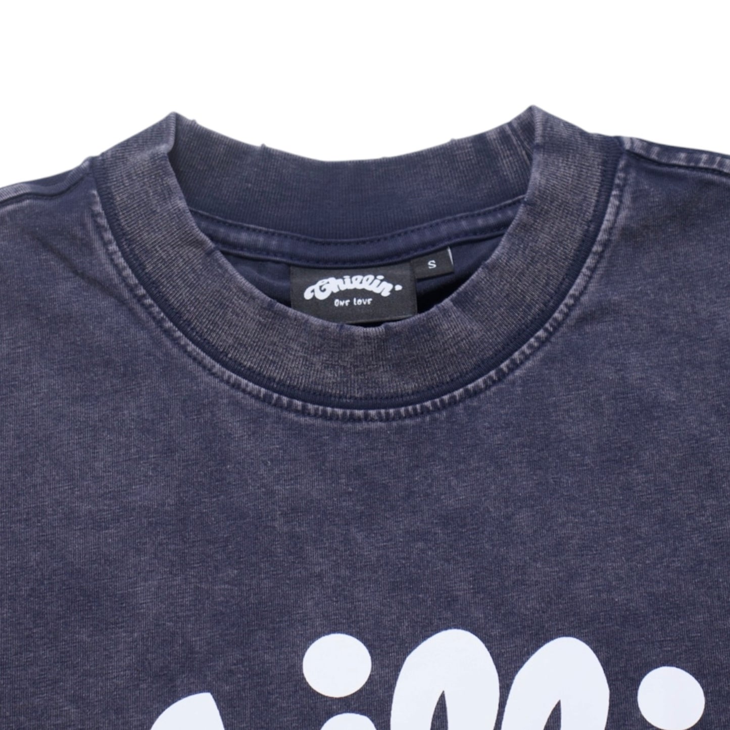 Women's BIG LOGO CROPPED PIGMENT S/S TEE -NAVY