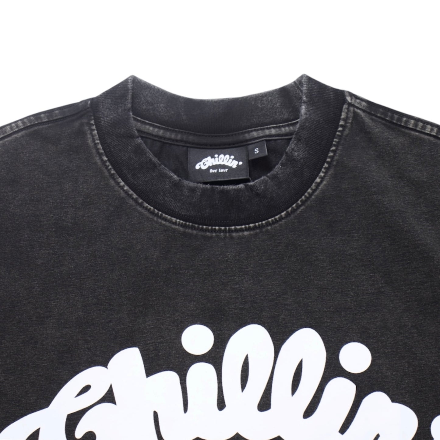 Women's BIG LOGO CROPPED PIGMENT S/S TEE - BLACK