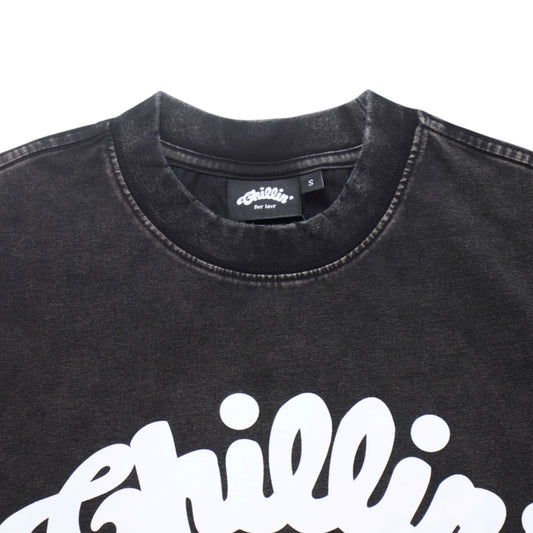 Women's BIG LOGO CROPPED PIGMENT S/S TEE - BLACK
