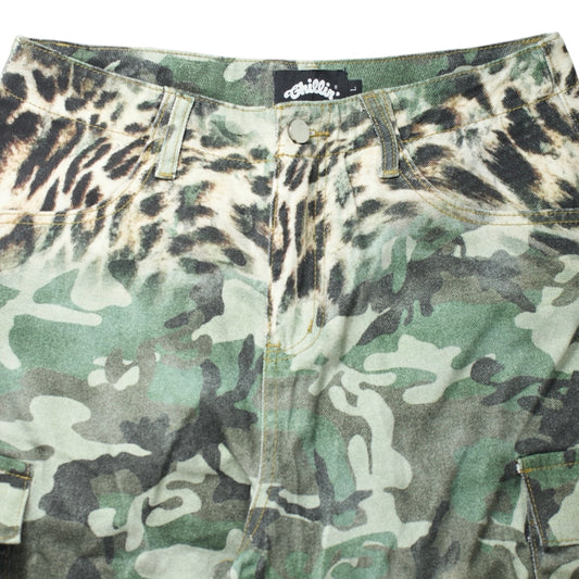 CAMO LEOPARD CARGO PANTS