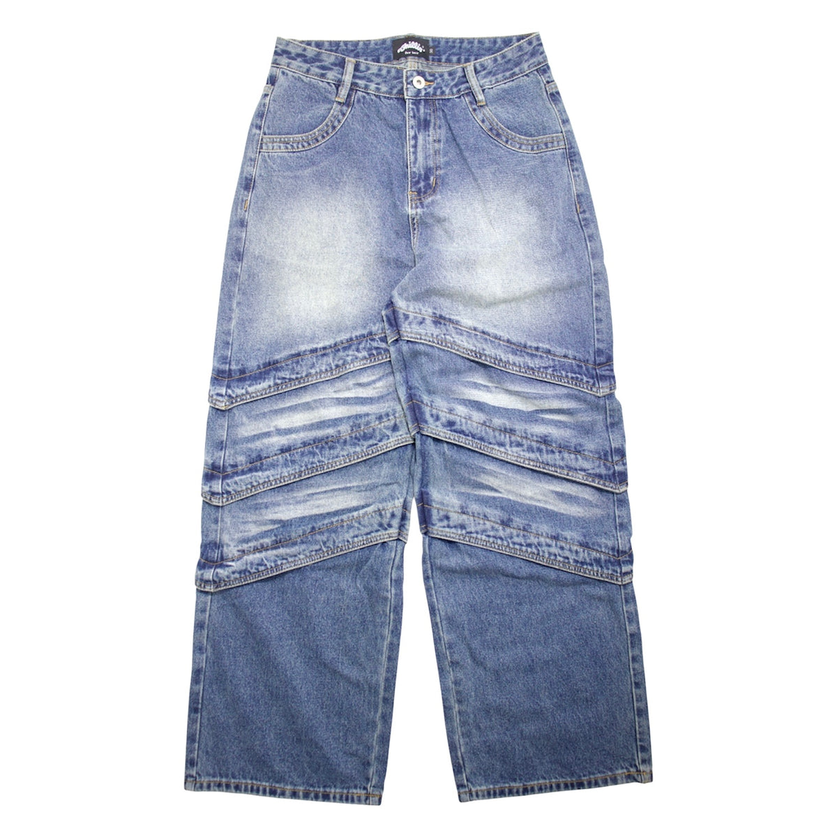 Layered Denim Pants