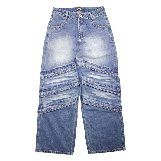 Layered Denim Pants