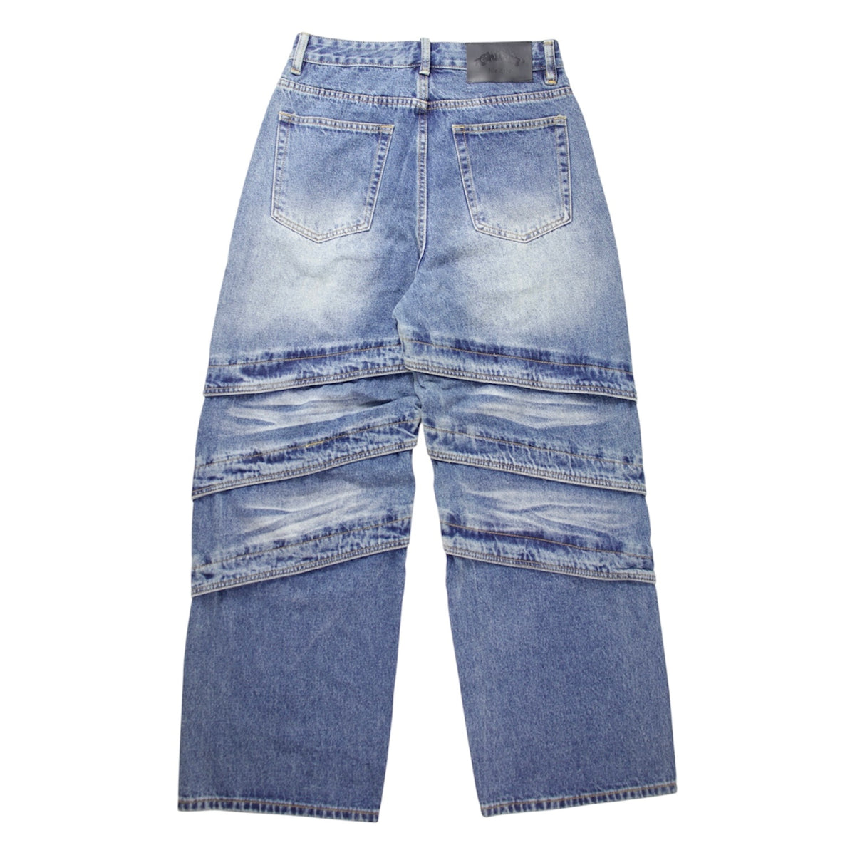 Layered Denim Pants