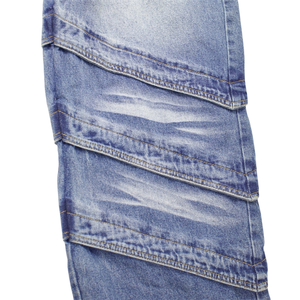Layered Denim Pants