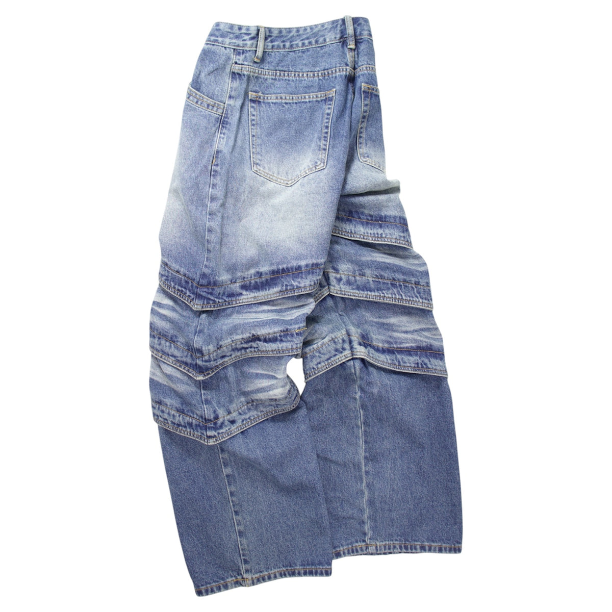 Layered Denim Pants