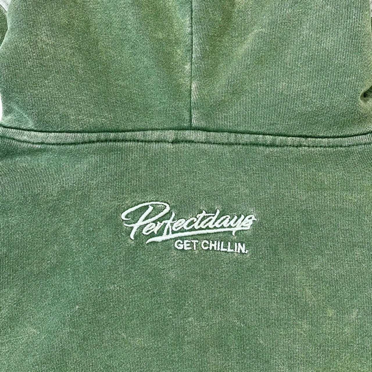 "DOVE" PIGMENT ZIP HOODIE - GREEN