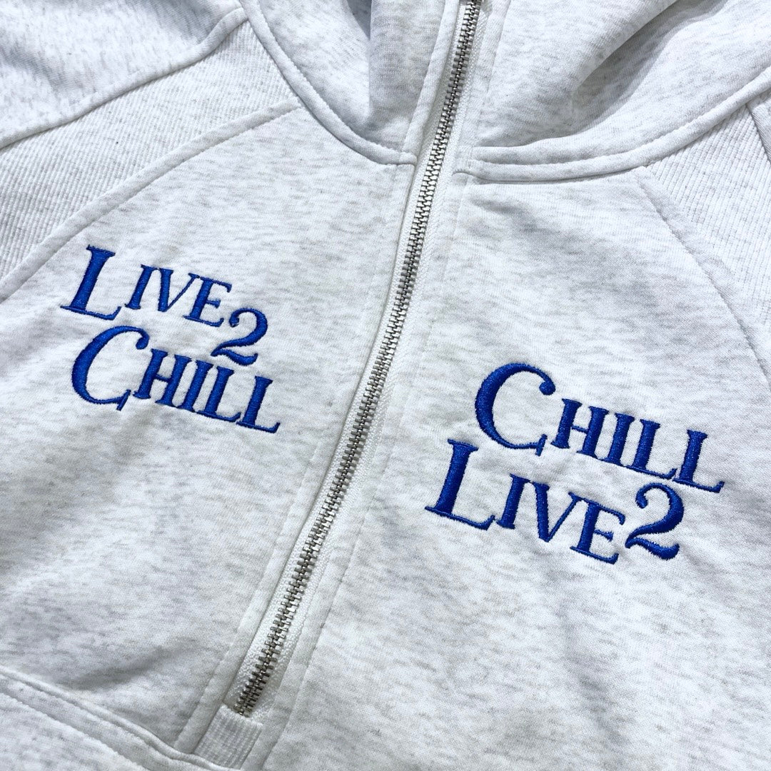 L2C HALF ZIP HOODIE - ASH GREY