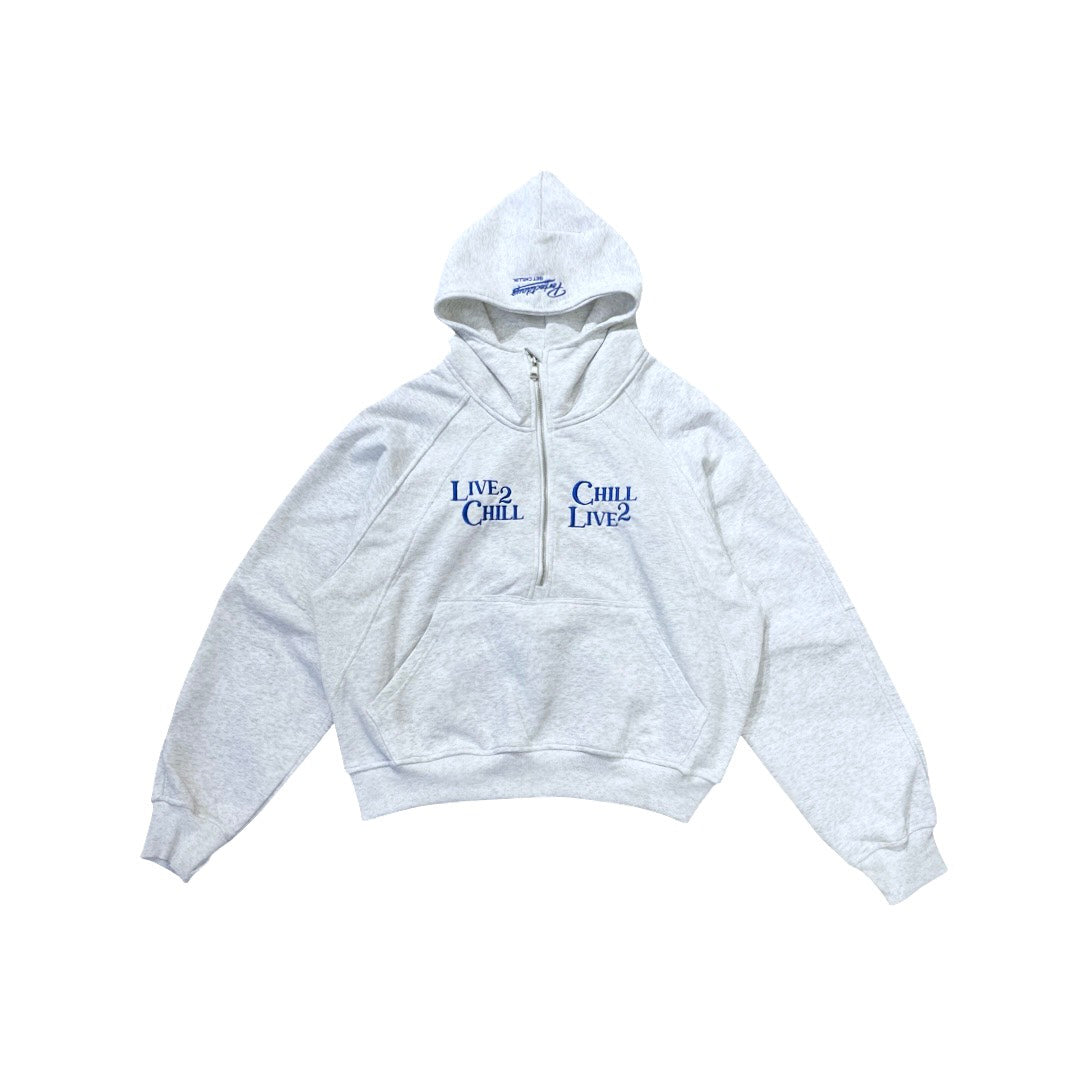 L2C HALF ZIP HOODIE - ASH GREY